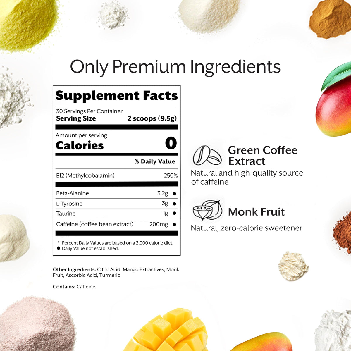 ProMix Nutrition Pre-Workout - Maximize Focus and Performance - Free of Stevia, Xanthan Gum, Soy, Gluten and GMOs - Mango - 30 Servings (Pack of 1)