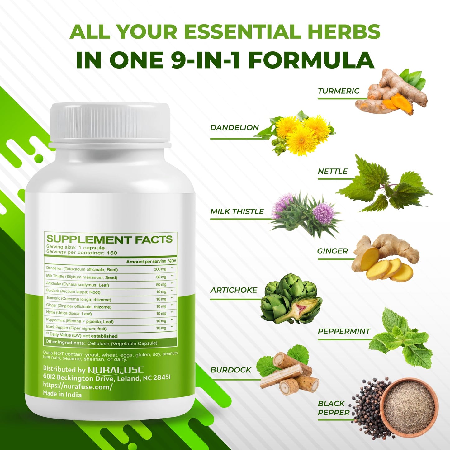 Dandelion Milk Thistle Artichoke Burdock Turmeric - Support Liver Health, Support Digestive Aid