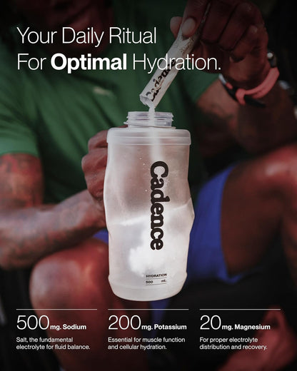 Cadence Sachets Core Melonberry - Carton (5g x 30) Science-Backed Hydration | Electrolyte Formula + Caffeine | Vegan, Keto & Paleo Friendly | Sodium, Potassium & Magnesium for Performance & Recovery