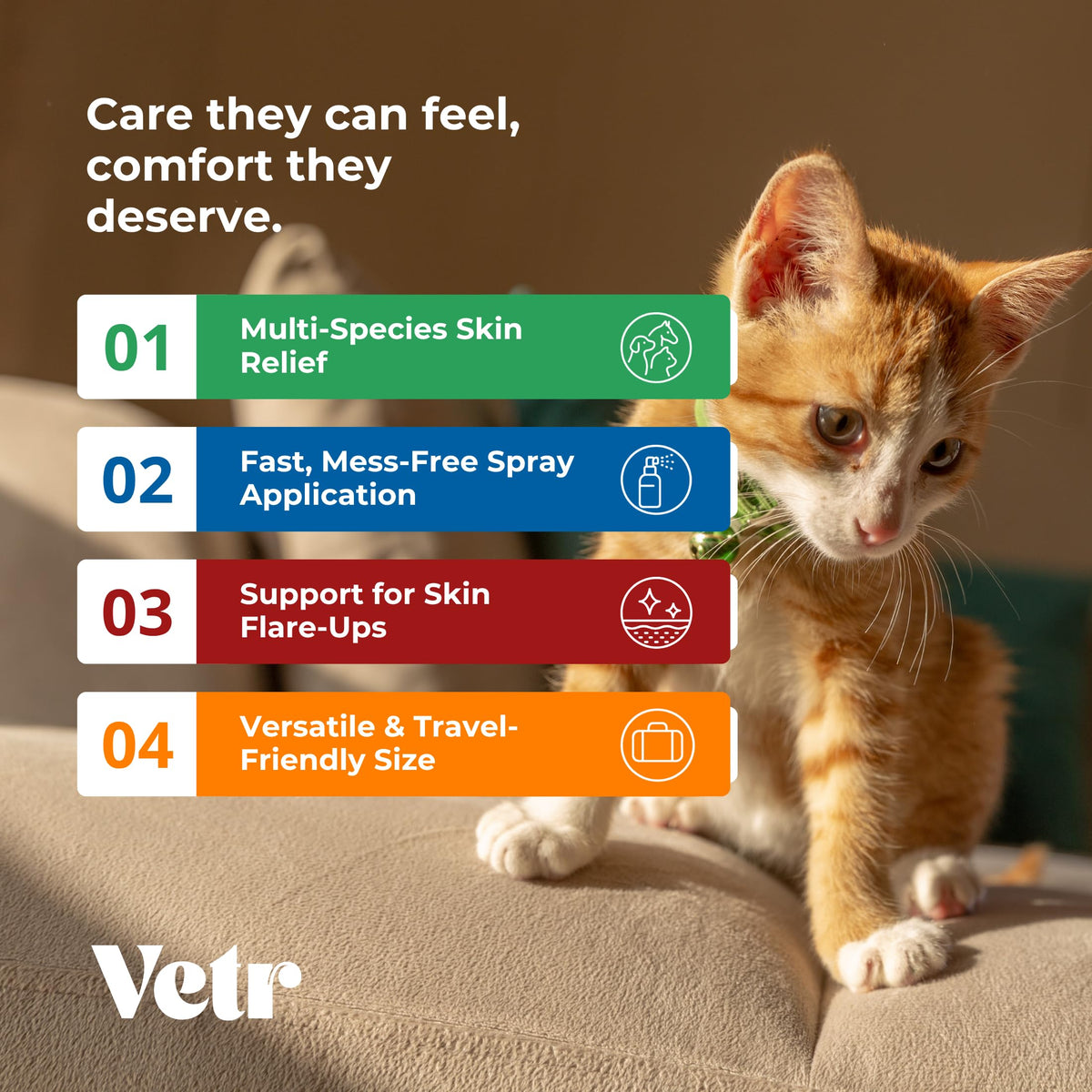 vetr Skin Relief Hydrocortisone Spray for Dogs - Topical Support for Itchy Skin and Hot Spots - 4 oz (120mL) - Vet-Formulated in USA