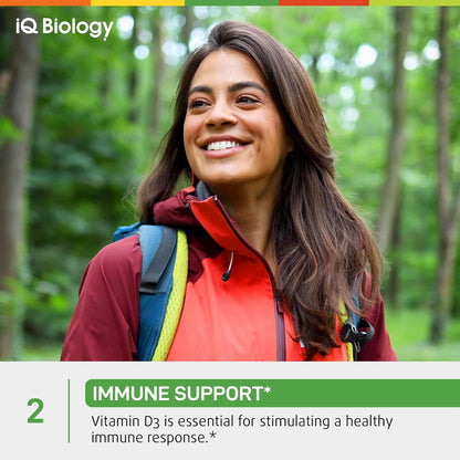 IQ BIOLOGY Ultimate Hair, Skin, & Immunity Support Bundle - Biotin for Hair Growth, Collagen & Keratin for Thinning Hair, Vitamin D3 for Strong Bones, Teeth, and Enhanced Immune Function