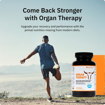SaltWrap Organ Therapy - Grass Fed Beef Organ Meat Complex Supplement with Organic Bone Broth Concentrate (Beef Liver, Heart, Kidney and Bone Broth Capsules with BioPerine) Desiccated, 90 Capsules | Manufactured in USA, Grass-Fed & Freeze-Dried Heart and