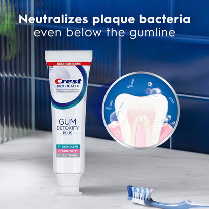 Crest Pro-Health Gum Detoxify Plus Toothpaste 4.5 oz Pack of 3 - Antibacterial Fluoride Toothpaste, Sensitivity Protection