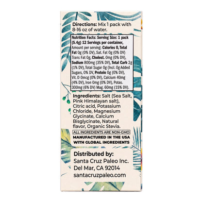 Santa Cruz Paleo Electrolyte Powder Sticks, Acai, Magnesium, Potassium, 12 Servings