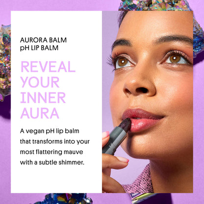 Winky Lux Aurora Glimmer Balm – Nourishing pH Lip Balm with Color Changing Mauve Tint, Hydrating Ceramides Soften and Hydrates Lips, Coconut Scent
