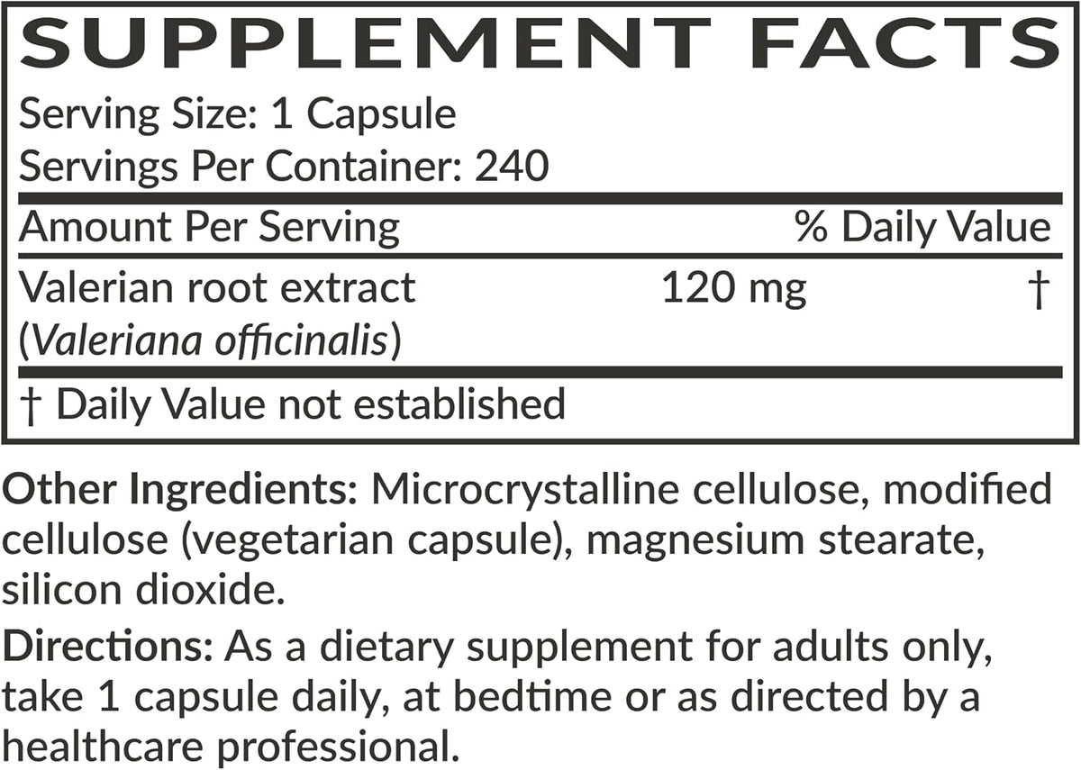 Futurebiotics Valerian Root Promotes Relaxation Non-GMO, 240 Vegetarian Capsules