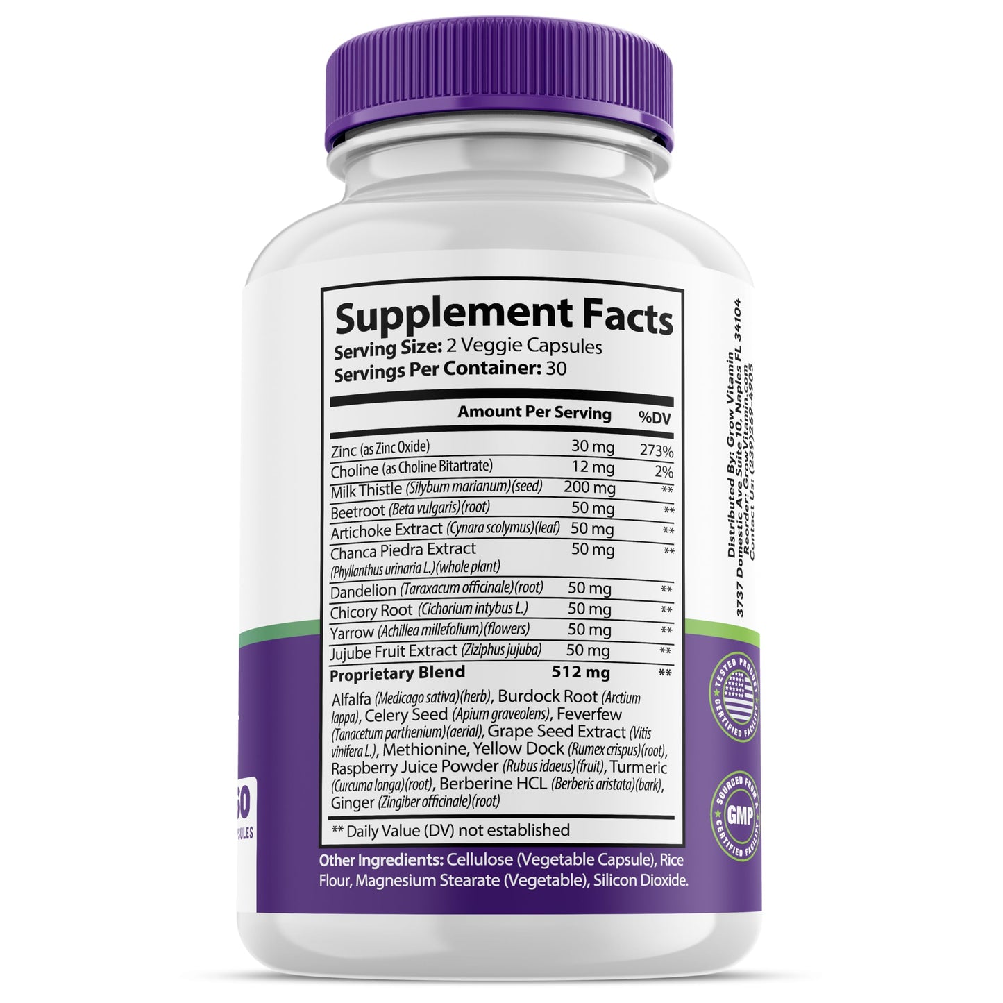 grow vitamin Liver Cleanse Detox Capsules w/Unique Blend of Milk Thistle, Artichoke & Dandelion Extract - Liver Supplement Includes