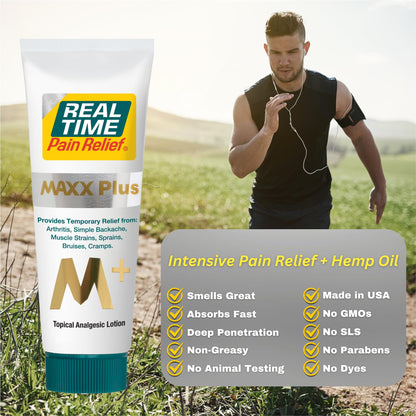 Real Time Pain Relief MAXX Plus - 7oz Tube | Intensive Formula with 19 Natural Ingredients Including Hemp Oil | Fast-Acting Relief for Muscle Pain, Arthritis, Backaches, and More Real Time Pain ReliefBuy Supplements Australia