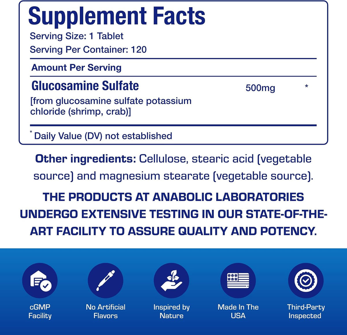 Glucosamine Sulfate Joint Health Supplement - Soft Tissue Cartilage Tendon and Ligament Supplement for Enhanced Mobility Comfort and Flexibility - Non-GMO Sodium Free & Made in the USA - 120 Servings