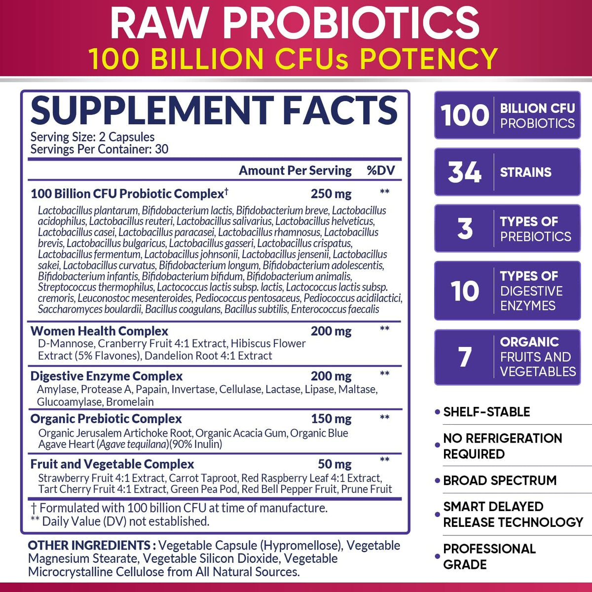 Wholesome Wellness Probiotics for Women 100 Billion CFUs with Prebiotics, Digestive Enzymes + Multi Collagen Protein Powder Hydrolyzed (Type I II III V X) Bundle
