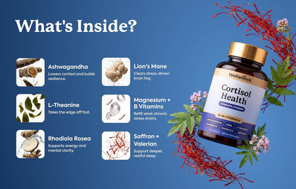 Cortisol Supplement for Women | Cortisol Reducer, Manager & Calm | Hormone Balance for Women, Adrenal Support, With Ashwagandha, Rhodiola, L-Theanine, Phosphatidylserine, Magnolia, 60 Capsules