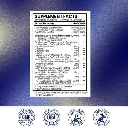 Research Verified Prosta Relief - Saw Palmetto and Bioperine - Prostate Health, Bladder & Urinary Health, Drive and Performance - Pure Natural, 90 Capsules (Pack of 1)