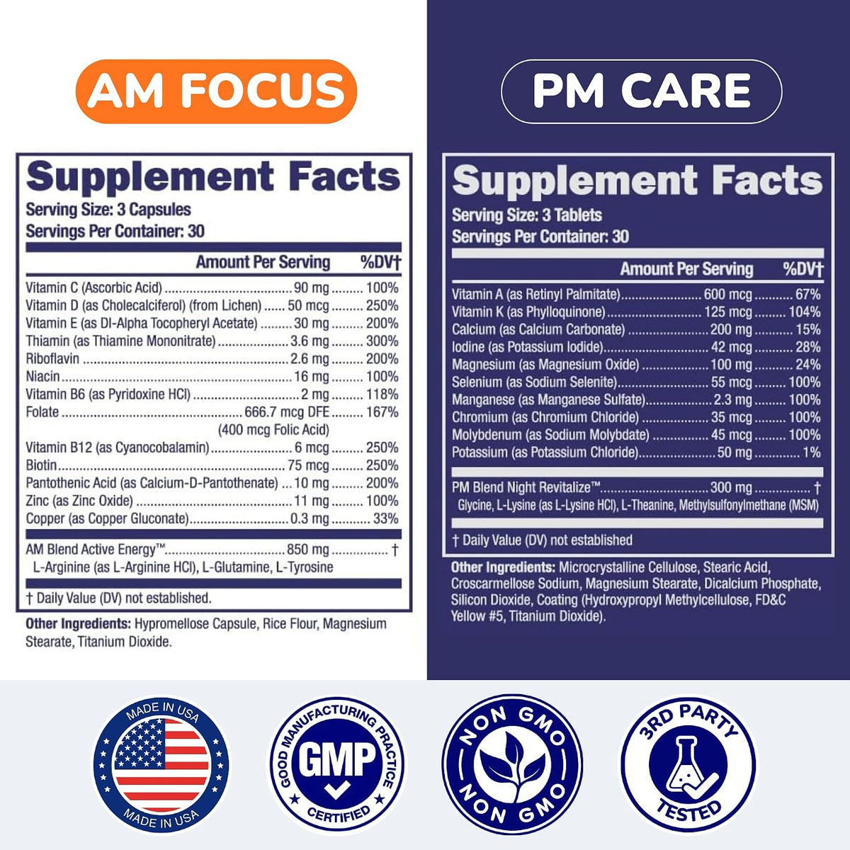 BONE SCIENCE Dr's Grow UP AM & PM Bone Support for Kids & Teens, D3 K2 MK-7
