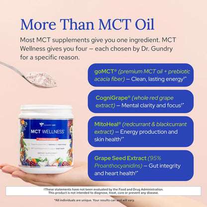 Gundry MD® MCT Wellness Powder, Watermelon Lemonade Flavor, 30 Servings | Support Energy, Ketone Production and Brain Health, Keto Friendly