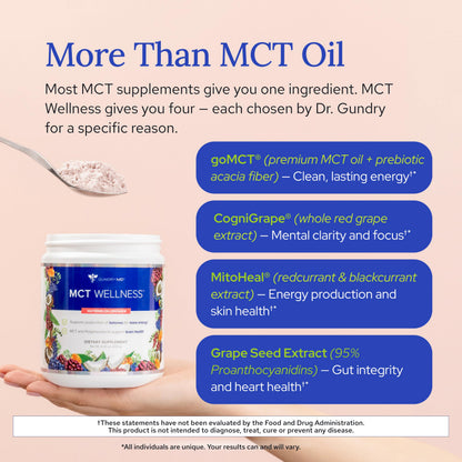 Gundry MD® MCT Wellness Powder, Watermelon Lemonade Flavor, 30 Servings | Support Energy, Ketone Production and Brain Health, Keto Friendly