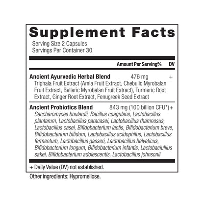 Ancient Nutrition Probiotics, Probiotics Ultimate 100 Billion CFUs*/Serving, Digestive and Immune Support, Gluten Free,