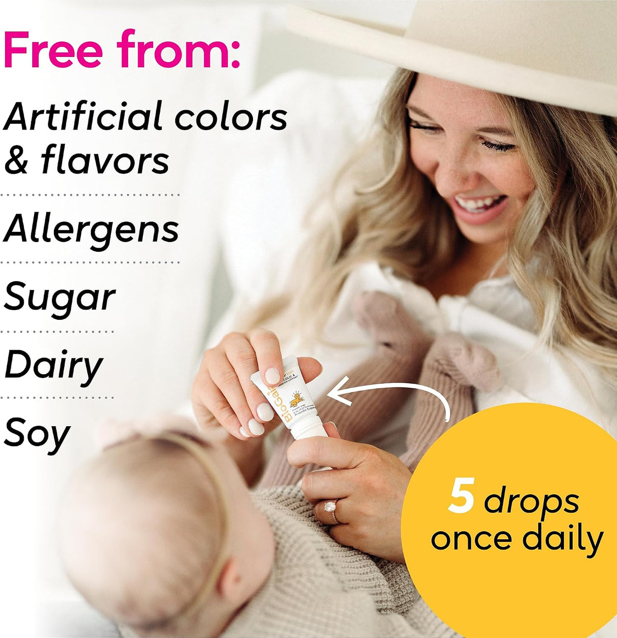 BioGaia Baby Probiotic Drops - Baby Essentials for Colic & Gas Relief, Safe for Newborns, Reduces Crying, Fussing, Colic, Gas, Spit-ups and Constipation, No allergens, Dairy, Soy, Gluten, or Sugar
