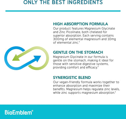 BioEmblem Magnesium Glycinate with Zinc and Vitamin B-Complex