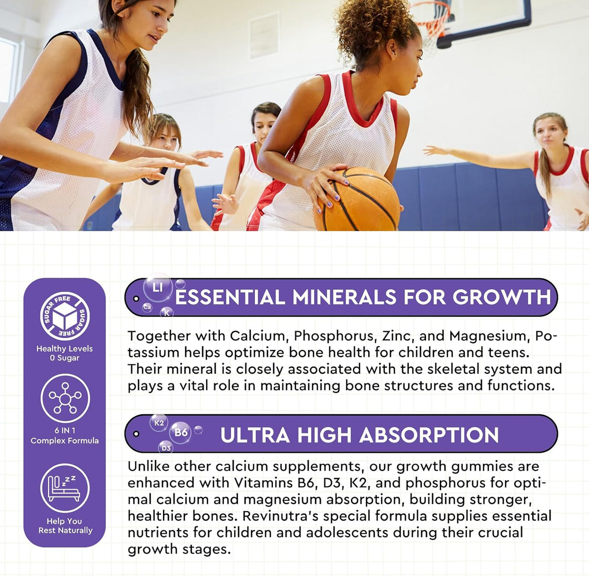 Iron Gummies Supplement for Adults & Kids | Calcium Potassium Magnesium Gummies | Bundle