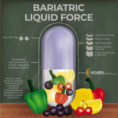 Bariatric Multivitamin with Iron – 2 Softgels Daily, Liquid-Filled Rapid-Absorption Softgels for Gastric Sleeve & Bypass Patients – Bari Liquid Force Universal Body Labs