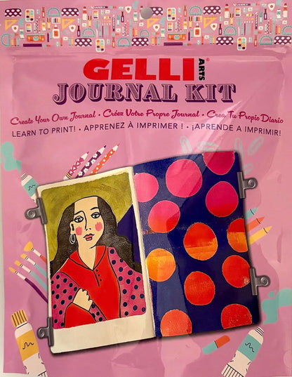 Gelli Arts Journal Kit - All-in-One Printing Kit with 3x5 Gel Plate, Roller, Mini Journal & Mixed Media Supplies, Art Set for DIY Crafts, Handmade Projects for Kids or Adults