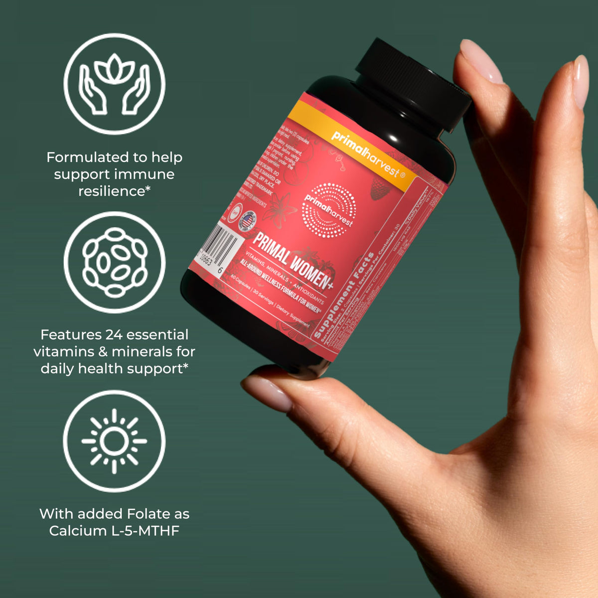 Primal Harvest Women+ - Daily Supplement, Gluten & Dairy Free, for Women