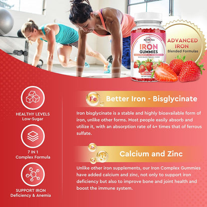 Iron Gummies Supplement for Adults & Kids | Vitamin B12 Gummies | Bundle