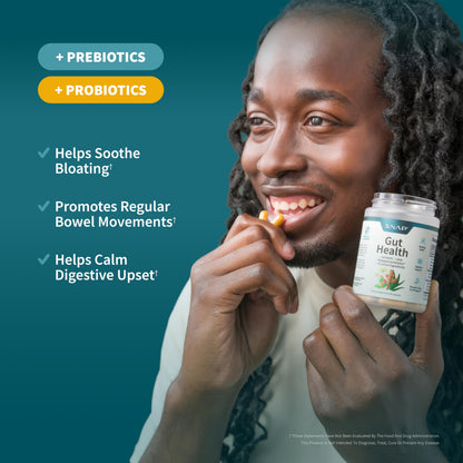 Snap Supplements Gut Health Lipase Supplement with Probiotics for Women & Men, Digestive Enzymes & Prebiotics - Turmeric, Aloe