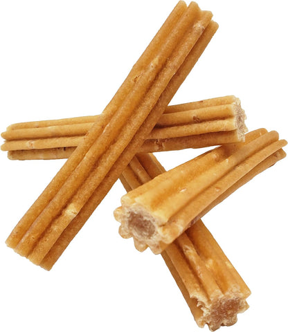 Himalayan Dog Chew Churro, Soft Yak Cheese Treat, Peanut Butter, 4 Sticks | 100% Natural, Soft Density Dental Support, Gluten Free, Healthy Safe Dog Treats for All Breeds and Ages, Lactose & Grain Free