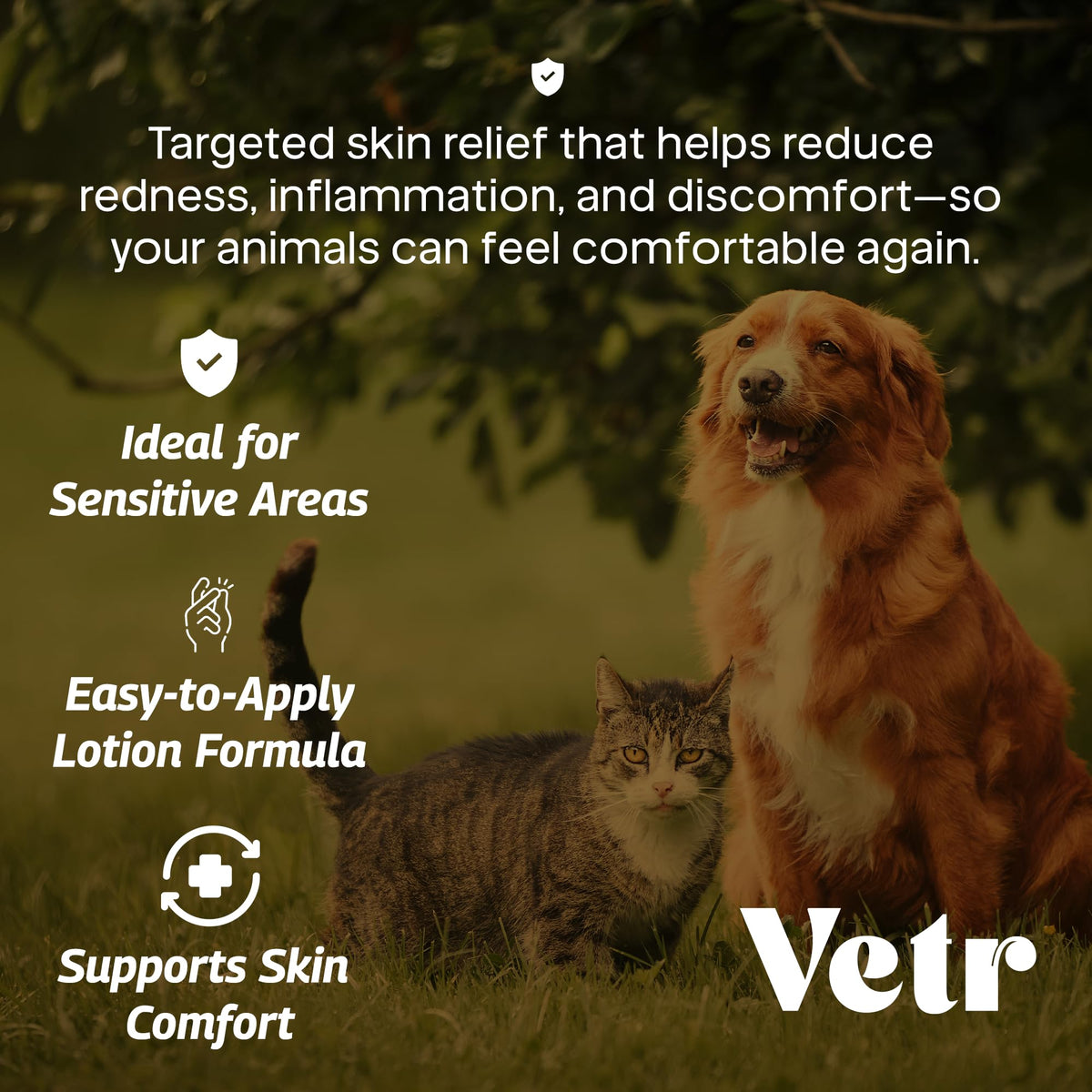 vetr Skin Relief Hydrocortisone Spray for Dogs - Topical Support for Itchy Skin and Hot Spots - 4 oz (120mL) - Vet-Formulated in USA