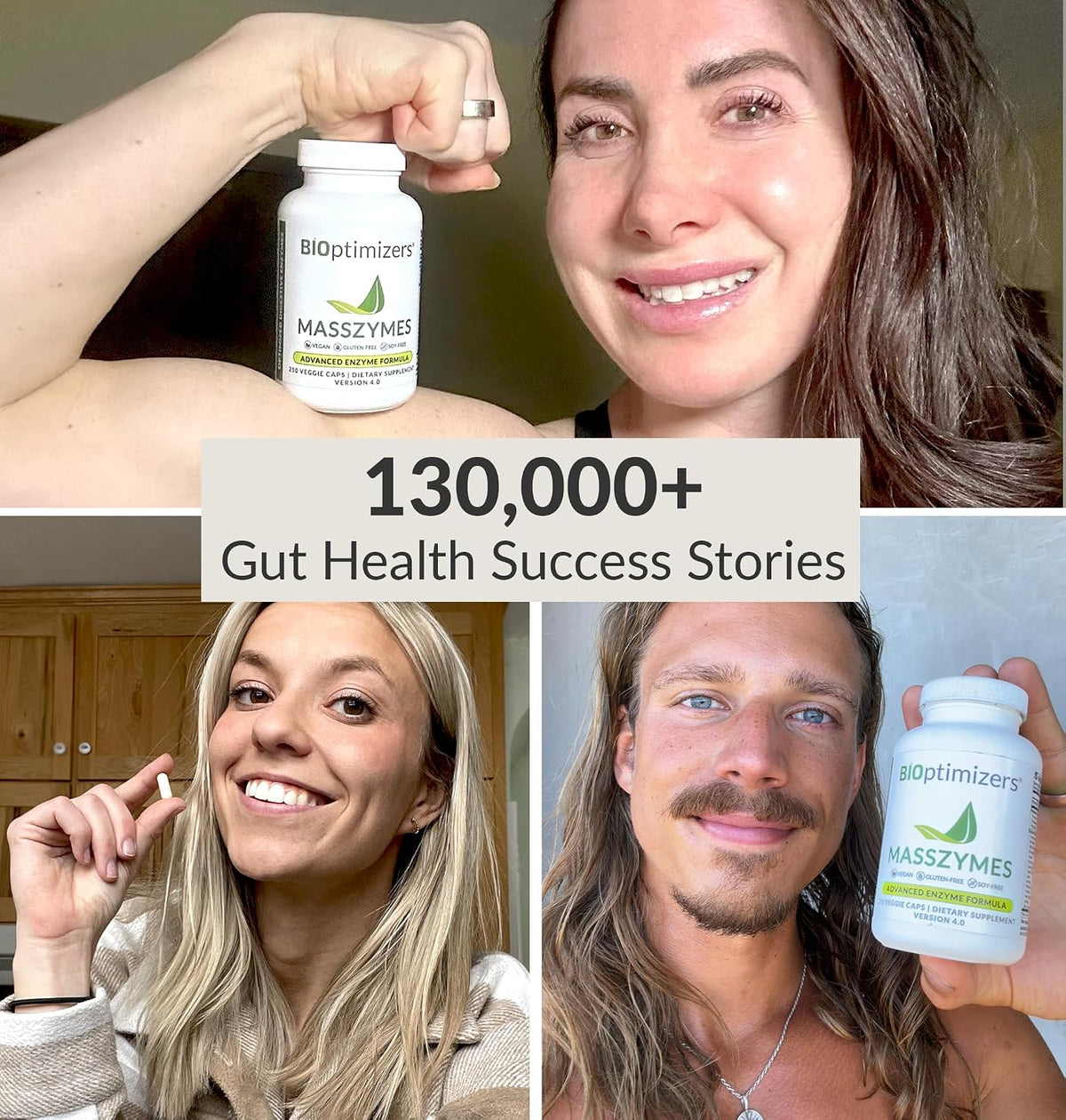 BiOptimizers MassZymes Digestive Enzymes - Probiotic Breakthrough Bundle – Gut Health & Bloating Relief – Prebiotic & Enzyme Support for Digestion, Energy, Immunity & Recovery – 180 Vegan Capsules
