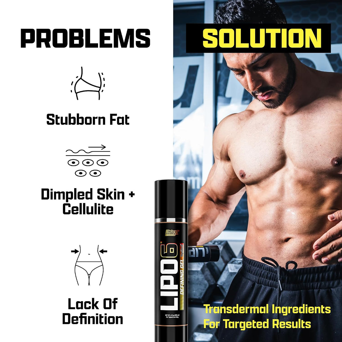 Nutrex Research Lipo-6 Defining Gel & L-Carnitine 3000 Orange Mango | Stimulant-Free Workout Support | Fast-Absorbing Topical Gel + Liquid L-Carnitine