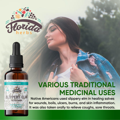 Slippery Elm Tincture 2 oz (60 ml) | Premium Alcohol-Free Herbal Extract from Ulmus Rubra | Liquid Botanical Supplement | Traditional Soothing Mucilage Formula | Made in USA