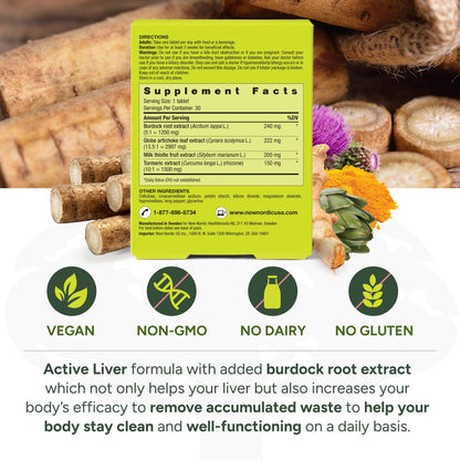 NEW NORDIC Active Liver Cleanse 30 Day Supply, Cleansing Support, 30 Tablets (Pack of 1)