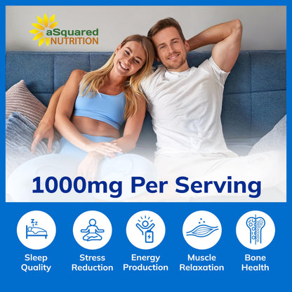 Magnesium Glycinate 1000mg with Vitamin D3 & B6-500mg per Capsule - Pure Elemental Mag Supplement Complex for Sleep, Muscle, Bone Health - Replace Gummies, Tablets & Powder - 120 Capsules aSquared NutritionBuy Supplements Australia
