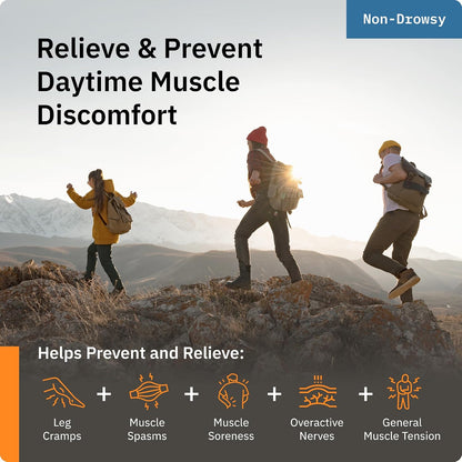 SaltWrap Mag 3D Daytime Non-Drowsy Leg Cramp & Muscle Relief, 90 Caps | Made in USA GMP Facility, Alpha Lipoic Acid with Turmeric Curcumin C3 and BioPerine for Nerve Health and Circulation