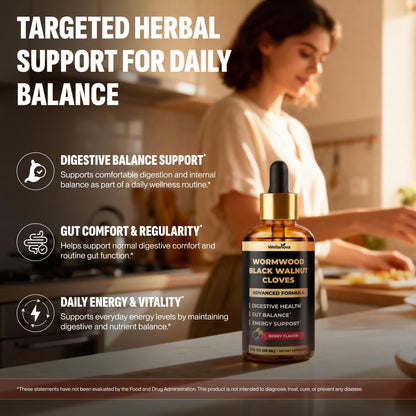 Wellanova Wormwood Black Walnut Clove Cleanse for Humans - Advanced Detox for Adults - Gut Health Supplement with Wormwood Herb, Black Walnut Hull, Clove