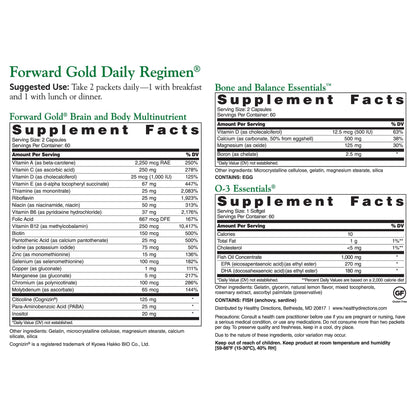 Dr. Whitaker's Forward Gold Daily Regimen Multi-Nutrient Vitamin Supplement for Adults 65+, 60 Packets (30-Day Supply)