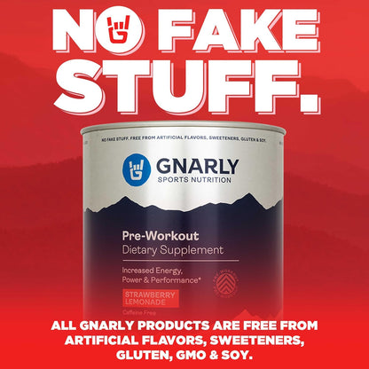 Gnarly Whey Grass-Fed Protein Supplement, Vanilla (32.0oz) and Gnarly Preworkout Strawberry Lemonade Caffeine Free (14.82oz)