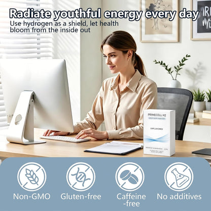 PRIMECELL H2 Molecular Hydrogen Tablets, 30 Count | Supports antioxidant health, cellular energy, oxidative balance, mental clarity, and daily recovery.
