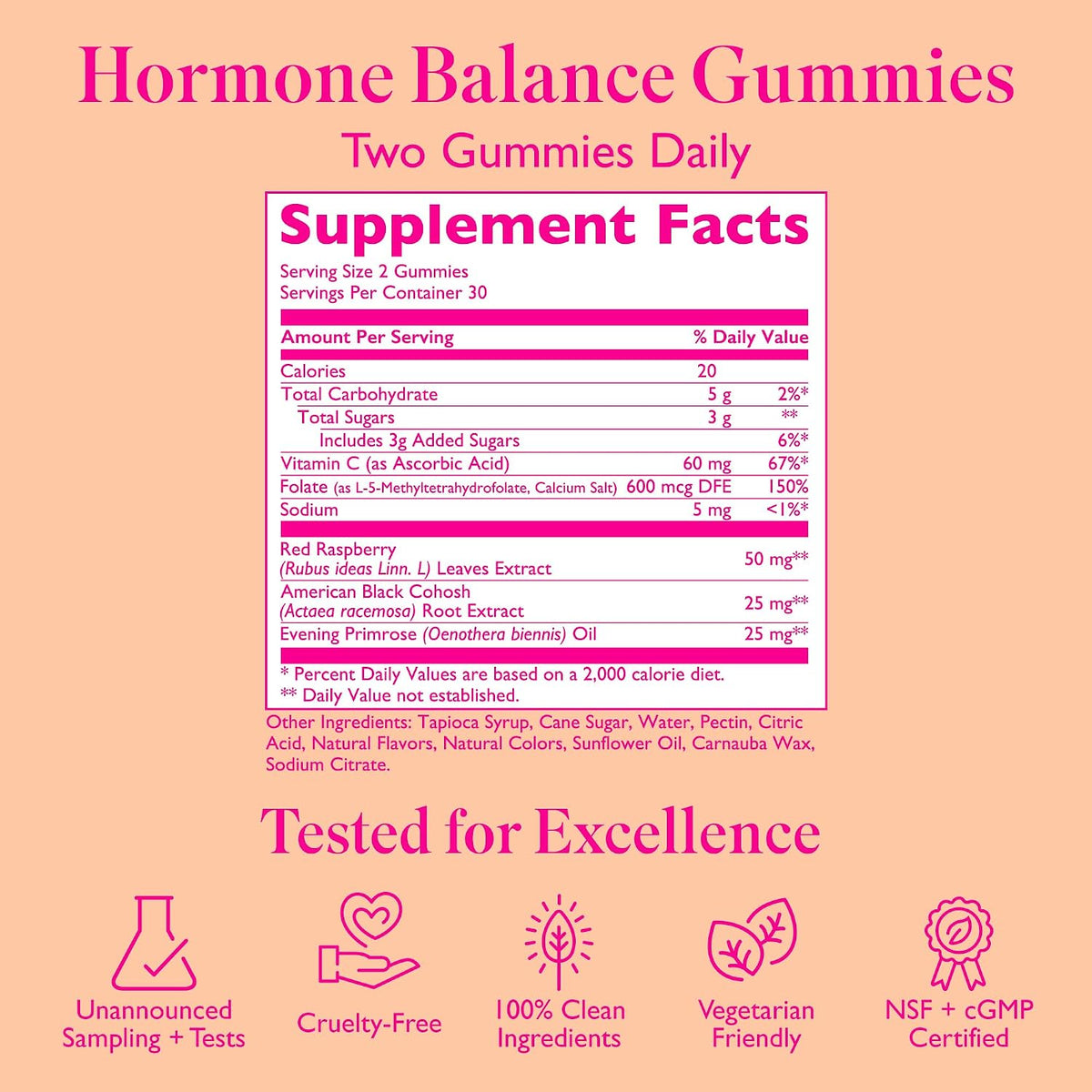 Amy Suzanne Hormone Balance Gummies for Women, 60 Count | Hormone Harmony for Mood, Energy, Occasional Bloat, PMS Comfort, Perimenopause & Menopause Support