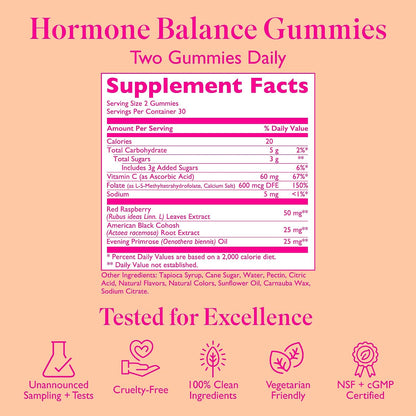 Amy Suzanne Hormone Balance Gummies for Women, 60 Count | Hormone Harmony for Mood, Energy, Occasional Bloat, PMS Comfort, Perimenopause & Menopause Support