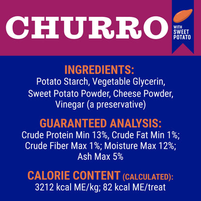 Himalayan Dog Chew Churro, Soft Yak Cheese Treat, Peanut Butter, 4 Sticks | 100% Natural, Soft Density Dental Support, Gluten Free, Healthy Safe Dog Treats for All Breeds and Ages, Lactose & Grain Free