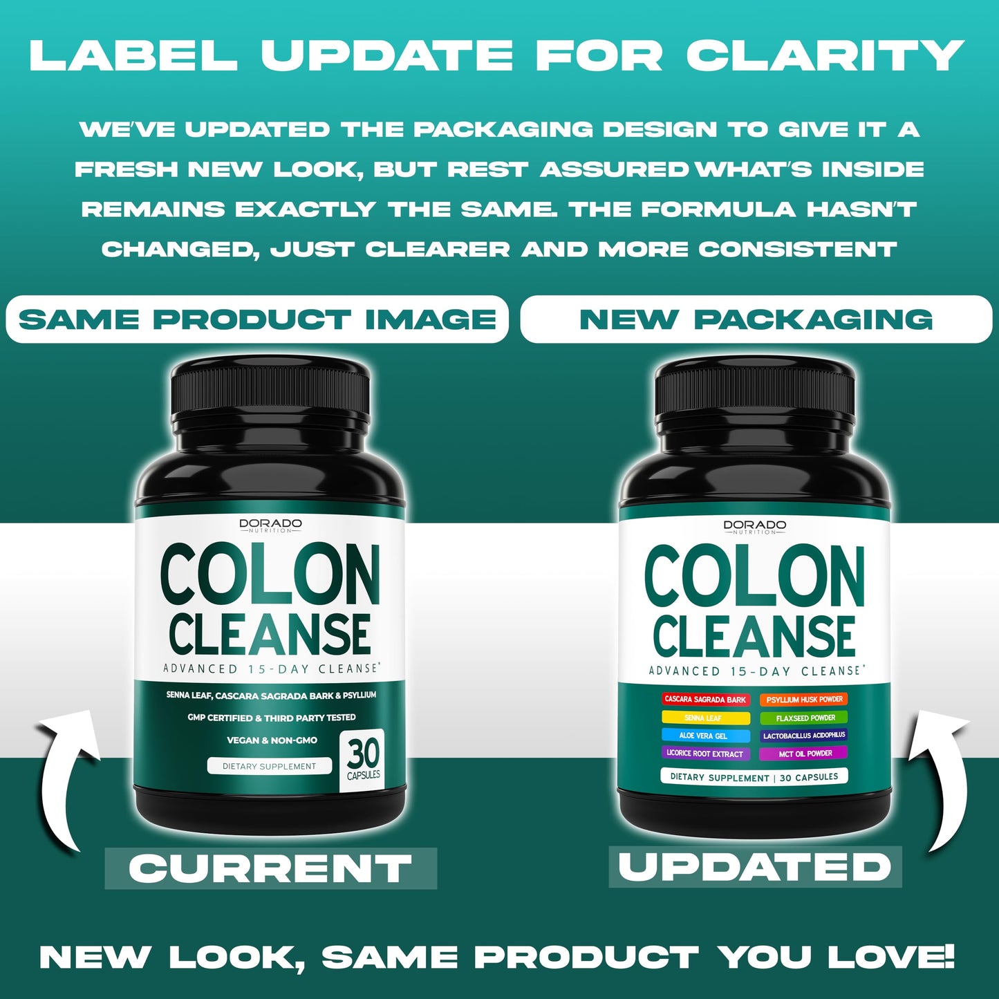 Colon Cleanse & Detox 15 Day Gut Cleanse (30 Count) Intestinal Cleanse Pills & Probiotic for Gentle Laxative & Bowel Relief for Stomach Bloating - Third Party Tested, Vegan, Non-GMO - Made in USA