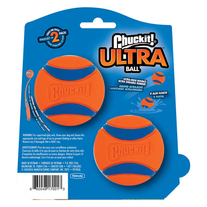 Chuckit! Ultra Ball Dog Toy, Durable Rubber, Medium 2.5-in, 2 Pack | Made from Durable Rubber with an Extra-Thick Core, This Bouncy Fetch Ball Floats in Water for Lasting Games of Fetch
