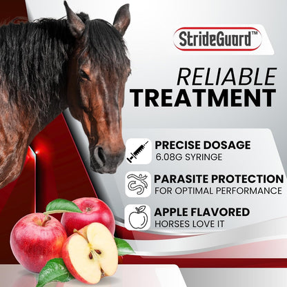 Ivermectin Horse Paste 1.87% – Apple Flavored Oral Horse Dewormer Syringe – 6.08g Tube Treats Horses Up to 1250 LB [Pack-3]