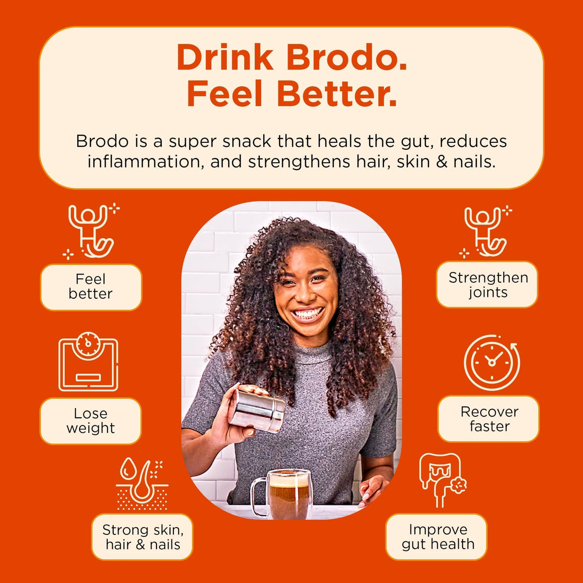 Brodo Ready to Drink Organic Chicken Collagen Rich Bone Broth (6 X 8 oz) | Organic Bone Broth with Collagen, Protein Soup & Sipping Broth for Healthy Meal Prep, Soups and Bone Broth Packets