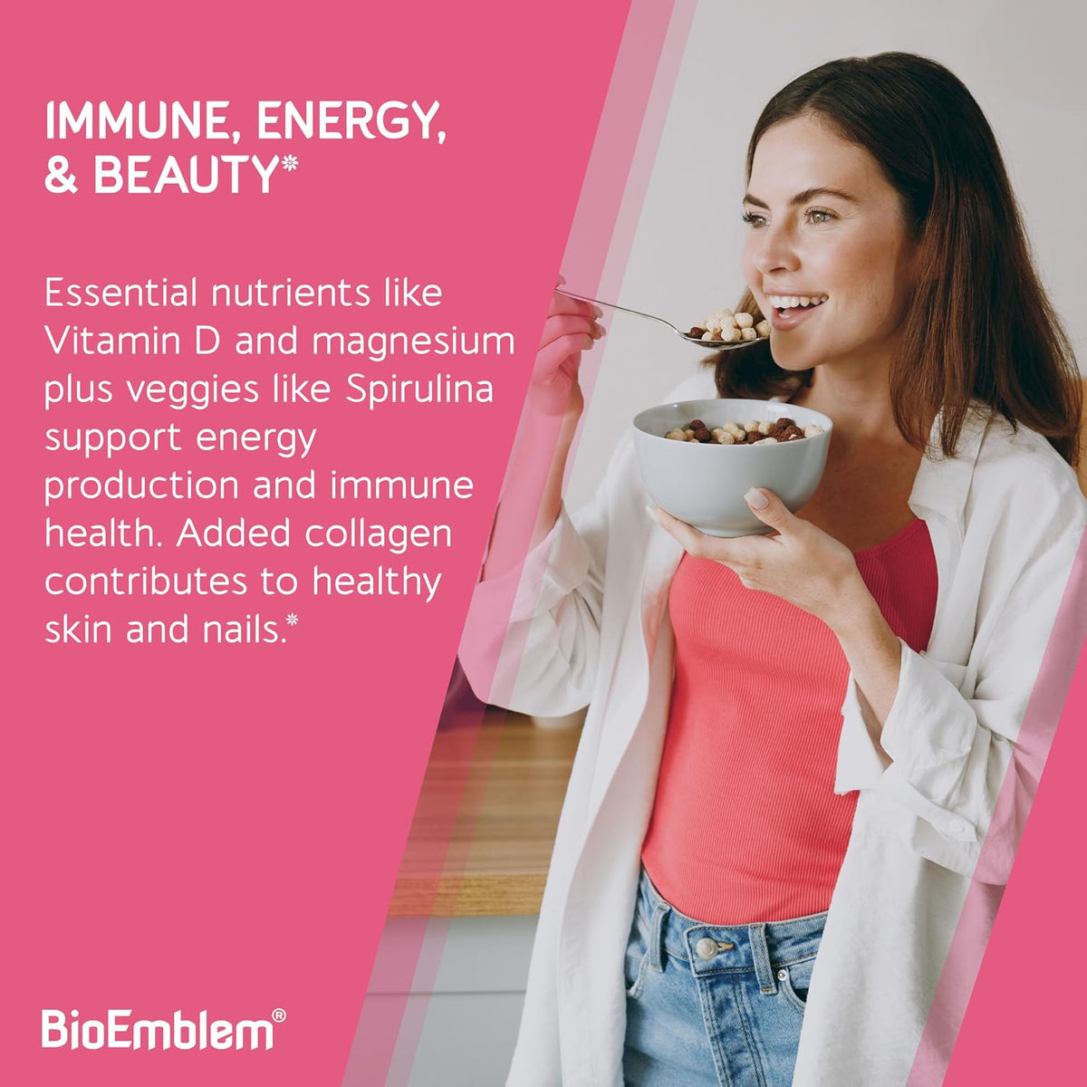 BioEmblem Women's Multivitamin - 21 Active Vitamins & Minerals - 90 Caps | Complete Daily Multi With Vitamin A, B12, B6, D3, Magnesium & Veggie Blends For Immunity, Energy, Hair, & Skin Support