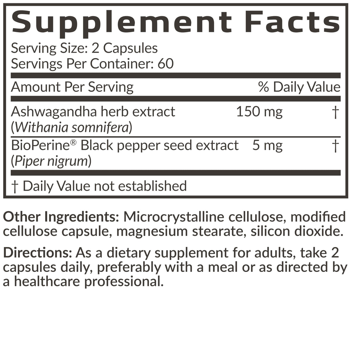 Futurebiotics Ashwagandha Extra Strength Stress & Mood Support 100 Capsules | Vegetarian, Non-GMO, Gluten-FREE, Soy-FREE, BioPerine for High Absorption
