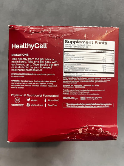 Healthycell Glucose Support Supplement to Support Balanced Blood Sugar | Berberine, Cinnamon & Chromium for Healthy Insulin Function & Proper Glucose Metabolism - 30 Gel Packs, Apple Cinnamon Flavor